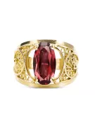  Rubín 14k žluté zlato Vintage Jewlery vrc057y